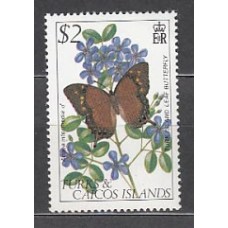 Turk y Caicos - Hojas Yvert 36 Hoja recortada ** Mnh  Fauna mariposas