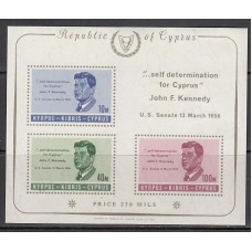 Chipre - Hojas Yvert 3 ** Mnh John Kennedy