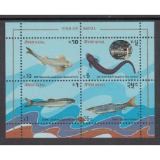 Nepal - Hojas Yvert 3 ** Mnh  Fauna peces