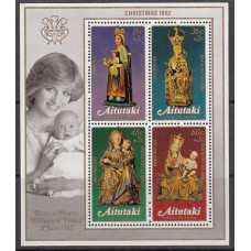 Aitutaki Hojas Yvert 40 ** Mnh Navidad