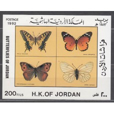 Jordania - Hojas Yvert 54 ** Mnh  Fauna mariposas