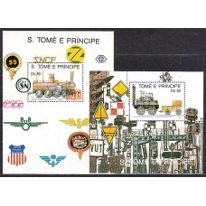 Santo Tomas y Principe - Hojas Yvert 86/7 ** Mnh   Trenes