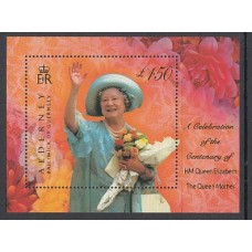 Alderney Hojas Yvert 8 ** Mnh Reina madre