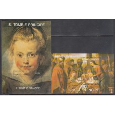 Santo Tomas y Principe - Hojas Yvert 90/1 ** Mnh  Navidad. Pinturas