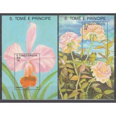 Santo Tomas y Principe - Hojas Yvert 94/5 ** Mnh  Flores