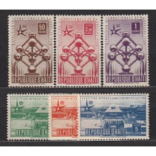 Haiti - Correo 1958 Yvert 374/7+A.121/2 ** Mnh Exposición de Bruselas