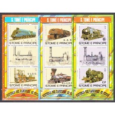 Santo Tomas y Principe - Hojas 114/6 nº Michel ** Mnh   Trenes