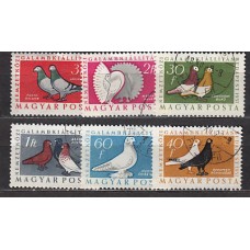 Hungria - Correo 1957 Yvert 1230/4+A197 usado Fauna aves
