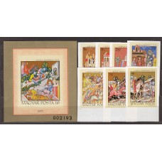 Hungria - Correo 1971 Yvert 2185/91+H.90 ** Mnh Miniaturas