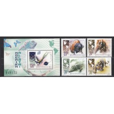 Hungria - Correo 1998 Yvert 3631/4+H.246 ** Mnh Fauna de América