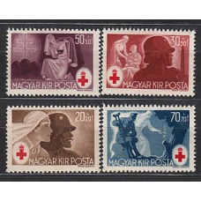 Hungria - Correo 1944 Yvert 649/52 ** Mnh Cruz roja