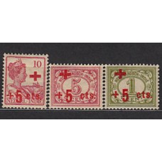 India Holandesa Correo Yvert 118/20 * Mh  Cruz roja