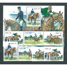 Irlanda - Correo 1998 Yvert 1053/6+H.28 ** Mnh Deportes equestres
