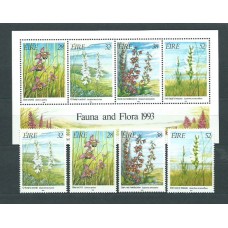 Irlanda - Correo 1993 Yvert 824/7+H.13 ** Mnh Flora