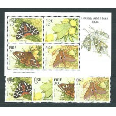 Irlanda - Correo 1994 Yvert 864/7+H.16 ** Mnh Mariposas