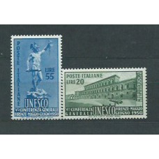 Italia - Correo 1950 Yvert 556/7 * Mh Unesco