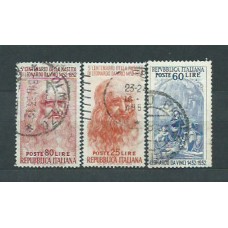 Italia - Correo 1952 Yvert 624/6 usado Personaje Leonardo de Vinci