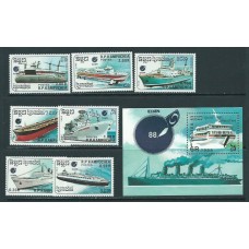 Kampuchea - Correo Yvert 809/15+H.67 ** Mnh  Barcos