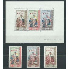 Laos - Correo 1963 Yvert 90/2+H.29 ** Mnh