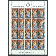 Liechtenstein - Correo 1972 Yvert 516 Pliego ** Mnh Navidad