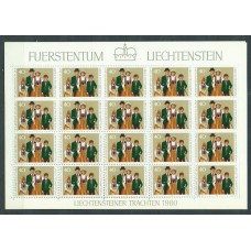 Liechtenstein - Correo 1980 Yvert 695/7 Pliego ** Mnh