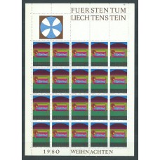 Liechtenstein - Correo 1980 Yvert 702/4 Pliego ** Mnh Navidad