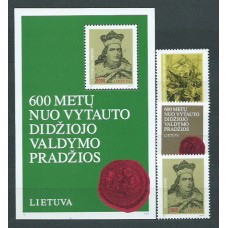 Lituania - Correo Yvert 450/2+H.3 ** Mnh