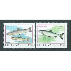 Lituania - Correo Yvert 586/7 ** Mnh Fauna . Peces