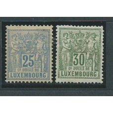 Luxemburgo - Correo 1882-91 Yvert 54/5 * Mh