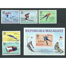 Madagascar - Correo 1975 Yvert 573/5+A 160/1+H.9 ** Mnh  Olimpiadas de Insbruck