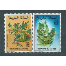 Marruecos Frances - Correo 1988 Yvert 1052/3 ** Mnh  Flora