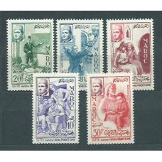 Marruecos Frances - Correo 1956 Yvert 369/73 * Mh