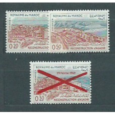 Marruecos Frances - Correo 1963 Yvert 464/6 ** Mnh  Agadir