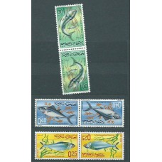 Marruecos Frances - Correo 1967 Yvert 514/6a ** Mnh  Fauna peces