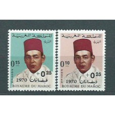 Marruecos Frances - Correo 1970 Yvert 598/9 ** Mnh  Hassan II