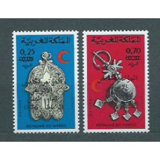 Marruecos Frances - Correo 1976 Yvert 781/2 ** Mnh  Cruz roja