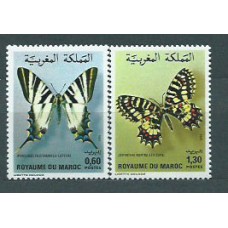 Marruecos Frances - Correo 1981 Yvert 894/5 ** Mnh  Fauna mariposas