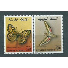 Marruecos Frances - Correo 1982 Yvert 921/2 ** Mnh  Fauna mariposas
