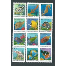 Marshall - Correo 1988 Yvert 172/83 ** Mnh Fauna. Peces