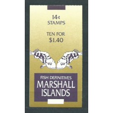 Marshall - Correo 1988 Yvert 174a+176 Carnet ** Mnh Fauna. Peces
