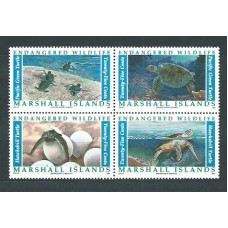 Marshall - Correo 1990 Yvert 296/9 ** Mnh Fauna Marina. Tortugas