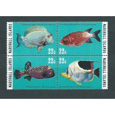 Marshall - Correo 1985 Yvert 92/5 ** Mnh Fauna. Peces