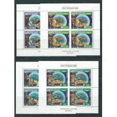 Mauritania - Correo Yvert 587/9+A 245 Hojas en bloque de cuatro ** Mnh  Descubrimiento de América