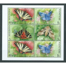 Moldavia - Correo Yvert 396/9 Hojita ** Mnh Fauna Mariposas