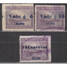 Nicaragua - Correo 1904 Yvert 191/93 (*)/usado Mng/usado