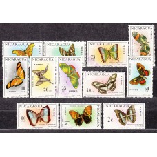 Nicaragua - Aereo Yvert 575/86 usado - Fauna - Mariposas