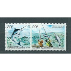 Nueva Caledonia - Aereo Yvert 192/3 ** Mnh Fauna. Peces