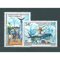 Nueva Caledonia - Aereo Yvert 202/3 ** Mnh Fauna. Peces