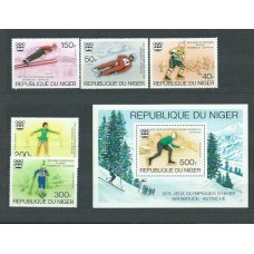 Niger - Correo 1976 Yvert 352/4+A 263/4+Hb 13 ** Mnh  Olimpiadas de Insbruck