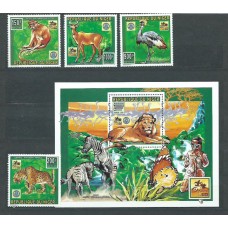 Niger - Correo 1996 Yvert 853/6+Hb 60 ** Mnh  Fauna